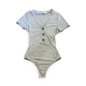 Pink Lily Light Gray Bodysuit